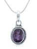 mantraroma 925er Silber - Ketten (L) 21 x (B) 24 mm mit Amethyst facettiert