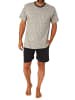 NORMANN Kurzarm Schlafanzug Pyjama Shorty - 84425 in dunkelgrau