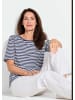 GOLDNER Kurzgröße:  Stilvolles Streifenshirt für Damen in marine / weiß / geringelt