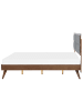 Beliani Doppelbett POISSY in Braun/Grau - (W) 187 x (H) 120 x (L) 202 cm