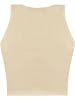 Janice 2 x Damen crop Top hochgeschlossen Niah in Beige/Weiß