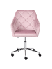 Beliani Bürostuhl VELORIA in Rosa/Silber - (W) 60 x (H) 85 x (L) 60 cm