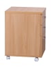 KADIMA DESIGN Rollcontainer OTTAWA 40 x 60 x 45 cm Unterschrank mit Rollen Buche,