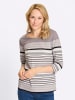 Sieh an! 3/4-Arm-Shirt in grau-ecru-geringelt