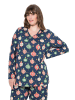 Ulla Popken Pyjama-Shirt in navy blau