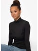 SASSYCLASSY Langarm Shirt mit Rollkragen in Schwarz