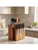 relaxdays Messerblock in Braun - (B)19 x (H)21,5 x (T)13 cm