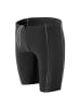 Aquarti Aquarti Herren Lange Badehose mit Kontrast-Paspel Jammer in schwarz/grau
