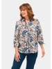GOLDNER Viskosebluse mit floralem Muster in beige / blau / geblümt