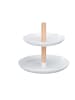 relaxdays Etagere in Weiß/ Natur - (H)19 x Ø 21 cm