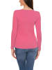 Alkato Alkato Damen Langarm Shirt mit O-Ausschnitt in altrosa
