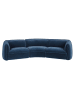 Angel Cerdá 3‑Sitzer‑Sofa aus dunkelblauem Samt, Modell 6372, schwarze Edelstahlbeine