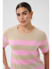 KAFFE curve Strickpullover KClizzy Regular fit in Feather Mel/ Pink Wide Stripe