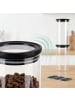 relaxdays 3 x Vorratsgläser in Transparent/ Schwarz - 1200 ml
