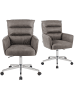 DUBI Möbel 2er-Set: Bürostuhl Mika-Svenja in Taupe - (B)60 x (H)92 x  (T)66 cm