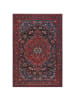 KADIMA DESIGN Waschbarer Teppich Medallion Muster, Orientalisch, Wohnzimmer in Rot