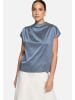 Zero  Satin-Bluse mit Kragen in Dark Blue/White