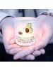 Mr. & Mrs. Panda Teelichthalter Glas Avocado Tanzen mit Spruch in Transparent