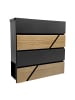 relaxdays Briefkasten "Holzoptik" in Anthrazit/ Natur – (B)37 x (H)37 x (T)11 cm