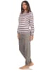 NORMANN Frottee Pyjama langarm Schlafanzug Bündchen Streifen - 49907 in rosa