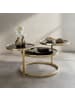 KADIMA DESIGN Couchtisch mit 3 Tischplatten / Gold 58 x 43 x 58 cm,