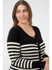KAFFE curve Strickjacke KClizzy Regular fit in Black/Turtledove Half Stripe