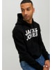 Jack & Jones Sweat Hoodie Frontprint Kapuze Streetwear in Schwarz