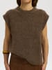SELECTED FEMME Strickweste mit Rundhalsausschnitt und lockerer Passform in Dachshund/Melange