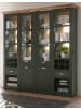 Furn.Design Buffetschrank grün, Wotan Eiche Landhaus, Vitrinenschrank mit Weinregal