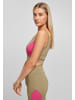 Urban Classics Urban Classics Damen Ladies Color Block Bra in khaki/brightviolett/magimango