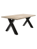 58 aufm Kessel ESSTISCH ausziehbar Eike 7 160x90x75 Schwarzstahl/Eiche Sägerau