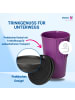 elasto Riffel-Kaffeebecher "ToGo" in brombeere/schwarz - 300 ml