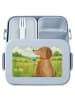 Mr. & Mrs. Panda Bento Box Hund Blume Design ohne Spruch in Blau Pastell