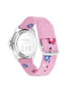 s.Oliver Armbanduhr mit Canvasband in blumigem Design in rosa