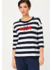 Olsen Sweatshirt Cora Jersey in marine weiß