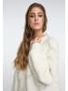 IZIA Damen Strickpullover in Wollweiss