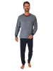 NORMANN langarm Frottee Schlafanzug Pyjama Bündchen - 82405 in blau