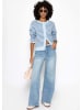 SASSYCLASSY Gestreifte Strickjacke mit Volants Set in Blau-Rosa