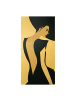 WALLART Leinwandbild Gold - Dame mit Hut in Dunkelblau in Blau