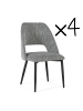 Giner y Colomer 4-er Set: Stühle aus grauem Stoff und Metall in Gray