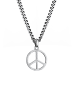 KUZZOI Halskette 925 Sterling Silber Peace-Zeichen in Silber