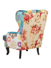 Beliani Sessel MOLDE in Bunt/Blau/Beige - (W) 70 x (H) 100 x (L) 80 cm