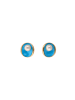 IZIA Women Stud Earrings in Rose Gold Turquoise