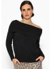 SASSYCLASSY Schulterfreier Pullover in Schwarz