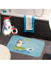 Mr. & Mrs. Panda Badezimmerteppich Pinguin Surfer ohne Spruch in Eisblau