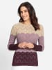 WITT WEIDEN Ajourpullover in burgund-mauve-gemustert