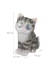 relaxdays 10x Gartenfigur Katze in Grau - (B)12 x (H)23 x (T)14 cm