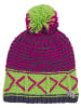 GUGGEN MOUNTAIN Mütze mit Bommel und leichtem Fleecefutter Fuchsia