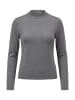 Zero  Feinstrickpullover mit Stehkragen in True Grey Melange