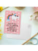 Mr. & Mrs. Panda Postkarte Einhorn Pegasus mit Spruch in Rot Pastell